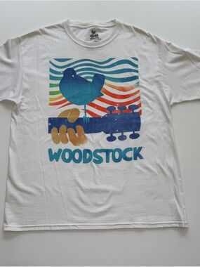 Woodstock Graphic Tee - White with Multicolor Print